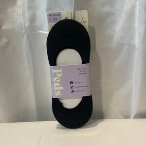 Peds low cut no show socks womans medium (5-10) black